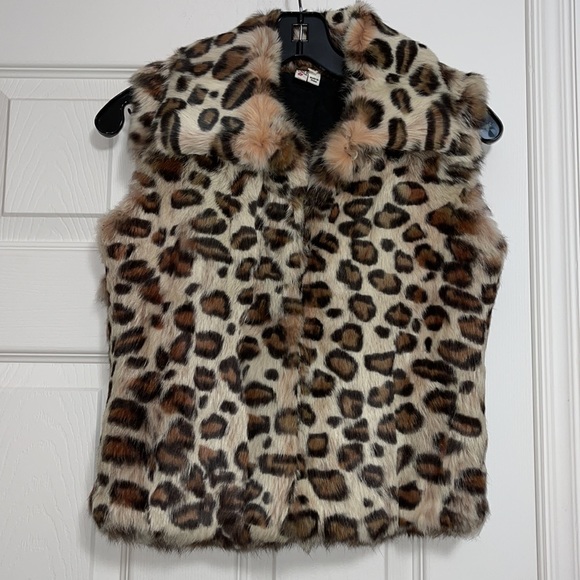 Joie Leopard Print Real Fur Vest